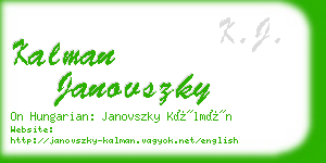 kalman janovszky business card